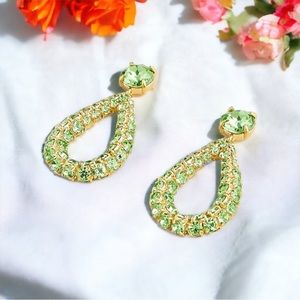 J. Crew Faceted Crystal Teardrop Earrings _ Green